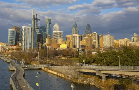 The Philadelphia Skyline at Dusk